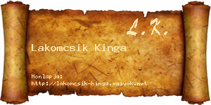 Lakomcsik Kinga névjegykártya